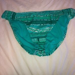 Teal patterned bikini bottoms